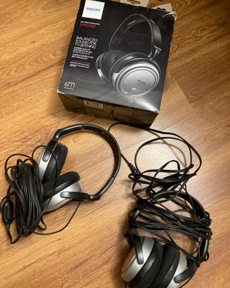 2 Paia Cuffie TV Philips col Filo (Cavo Lungo 6m)