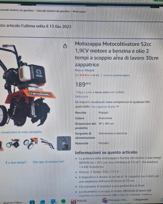 Motozzappa area di lavoro 30 cm
