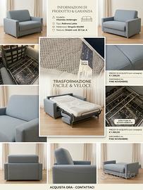 Poltrona letto Vitarelax Ambrogio con materasso