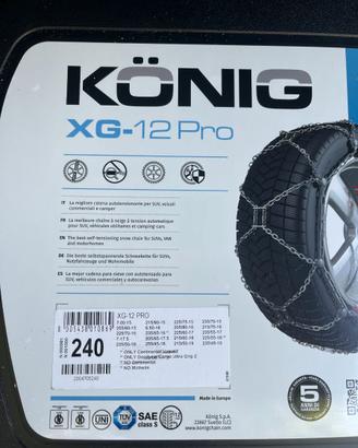 Catene neve König XG-12 Pro 225/65 R17 mis 240