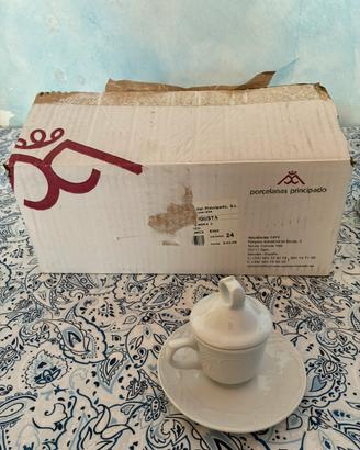 Set 24 tazze caffè Augusta Bianche