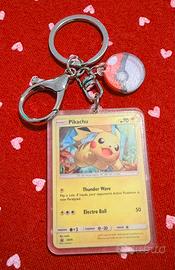 Porta chiavi carta pokemon Pikachu