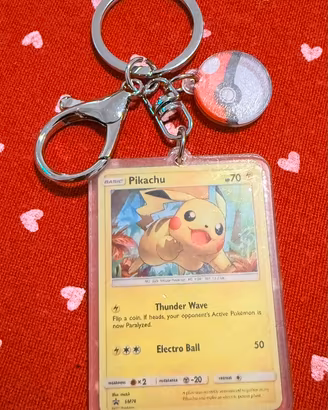 Porta chiavi carta pokemon Pikachu