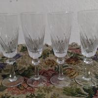 4 Antichi bicchieri in cristallo lavorato