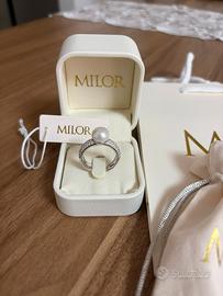 Anello argento 925 placcato oro bianco 18Kt