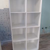 libreria in legno -noce massello bianco 