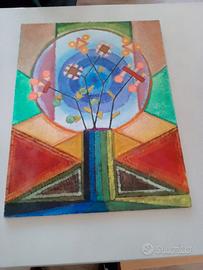 VASO DI FIORI/OLIO DEL PITTORE SILIGARDI 2 OPERE