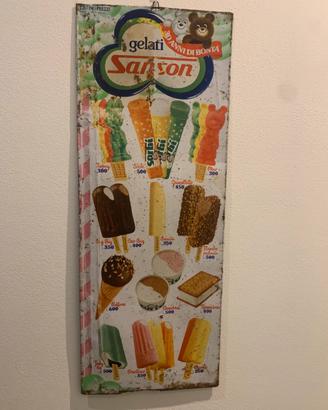 Listino prezzi  Gelati Sanson 30 anni vintage