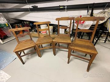 Set 4 sedie in noce