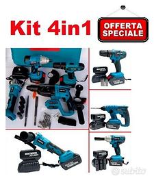 Kit 4 in 1 Avvitatore + Smerigliatrice + Avvitator