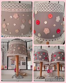 lampade con paralume decorato artigianale 