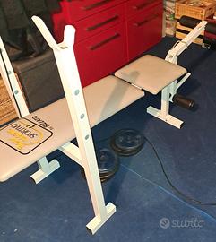 Panca da palestra con accessori bilanciere e gambe