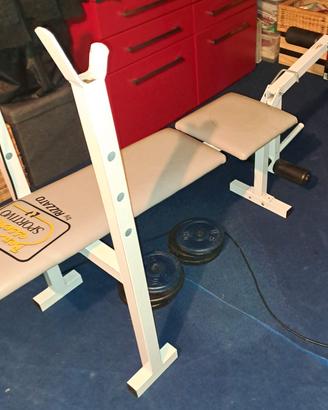 Panca da palestra con accessori bilanciere e gambe