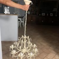 Lampadario ferro e vetro