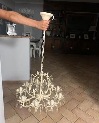 Lampadario ferro e vetro