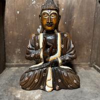 Scultura Cinese in legno Raffigurante buddha