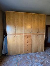 armadio 5 ante e cassettiera in frassino