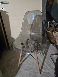 Sedie trasparanti gambe ferro e legno faggio