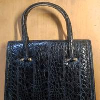 Borsa in pelle vernice nera vintage
