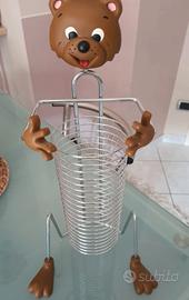 Porta CD 20 posti design orsetto in metallo 