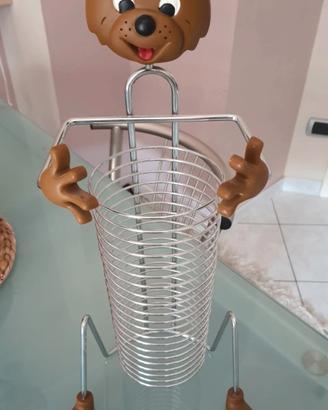 Porta CD 20 posti design orsetto in metallo 