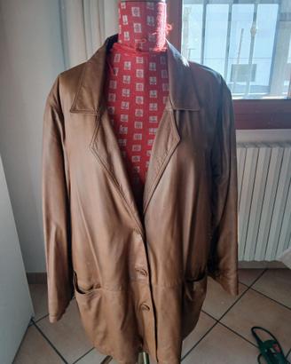 Giubbotto pelle marrone chiaro