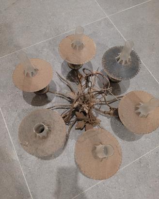 Lampadario in ferro battuto