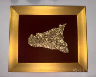 Quadro siciliano in ottone massiccio artigianale