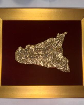 Quadro siciliano in ottone massiccio artigianale