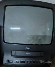 TV CRT 14" Philips Videoregistratore VHS integrato