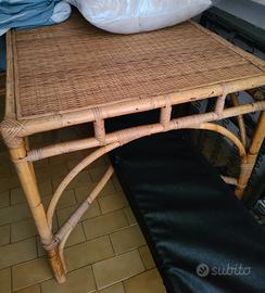 bambù vimini tavolo e 4 sedie