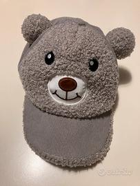 Cappello frontino con orecchie orsetto grigio