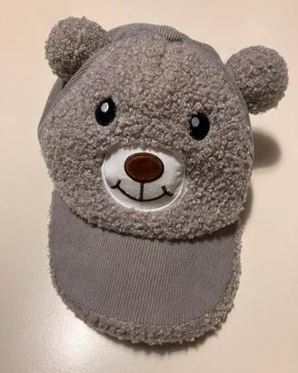 Cappello frontino con orecchie orsetto grigio