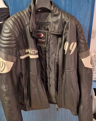 giubbotto moto in pelle con protezioni