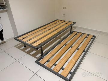 Reti singole con doghe in legno