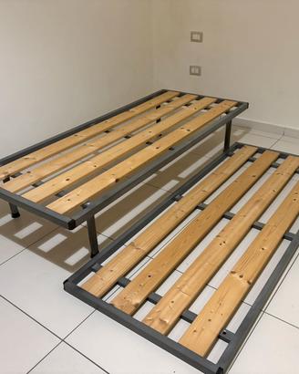 Reti singole con doghe in legno