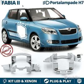 Coppia ADATTATORI KIT LED H7 per SKODA FABIA 2
