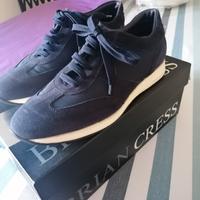 Scarpe maschili blu in vera pelle