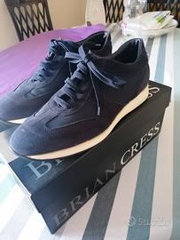 Scarpe maschili blu in vera pelle