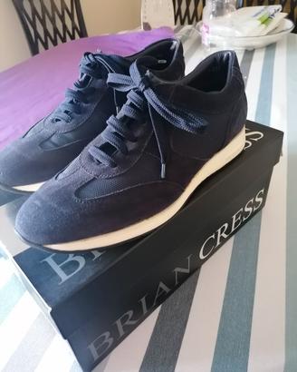 Scarpe maschili blu in vera pelle