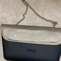 Borsa O bag blu e argento