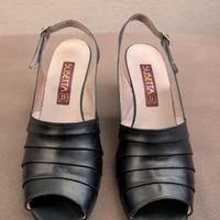 Sandali Susetta Blu Cuoio Made in italy t.37