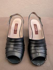 Sandali Susetta Blu Cuoio Made in italy t.37
