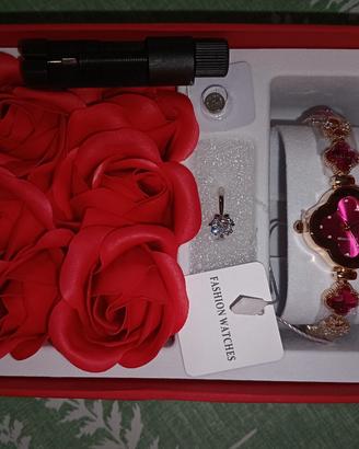 Set Donna Orologio e Gioielli Quadrifoglio 