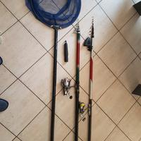 Canne da pesca + mulinelli e retino