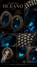 Orecchini vintage clip cristallo sfaccettato