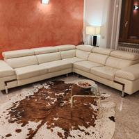Divano angolare in pelle modulabile