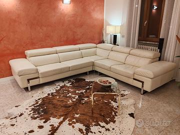 Divano angolare in pelle modulabile