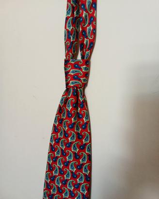cravatta vintage 90 Scolari seta rossa paisley