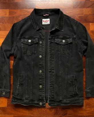 ALCOTT trucker giacca jeans denim nera XL